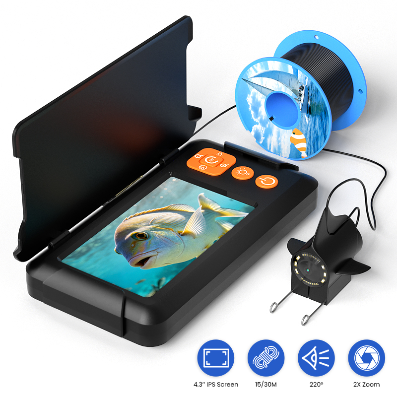 Fish Finder Portable - جهاز كشف الأسماك المحمول مع حامل،