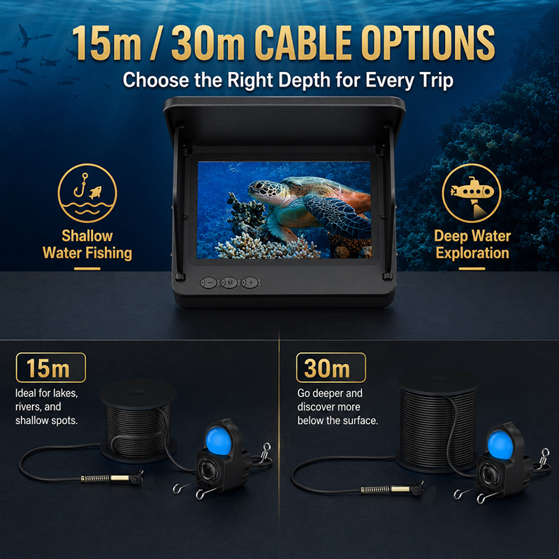 جهاز كشف الأسماك مع كاميرا تحت - مراجعة Fish Finder Portable وسعره