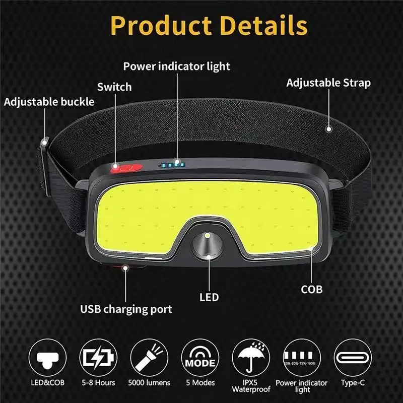 مصباح رأس قوي من نوع COB قابل  - مراجعة Fish Finder Battery وسعره